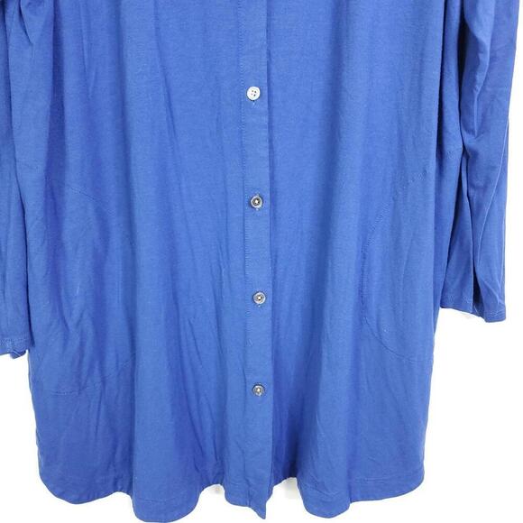 J Jill Shirt Womens 2X Button Front Mandarin Collar Stretchy Wearever Long Sleev - Picture 4 of 10